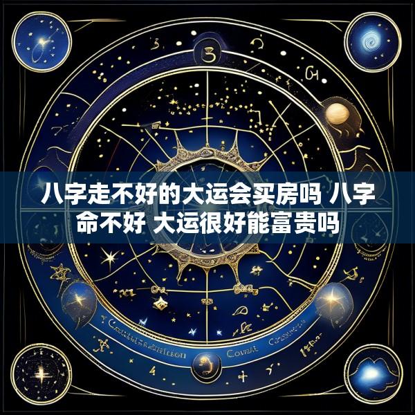 八字走不好的大运会买房吗 八字命不好 大运很好能富贵吗