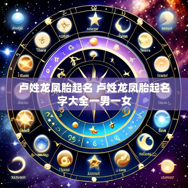 卢姓龙凤胎起名 卢姓龙凤胎起名字大全一男一女