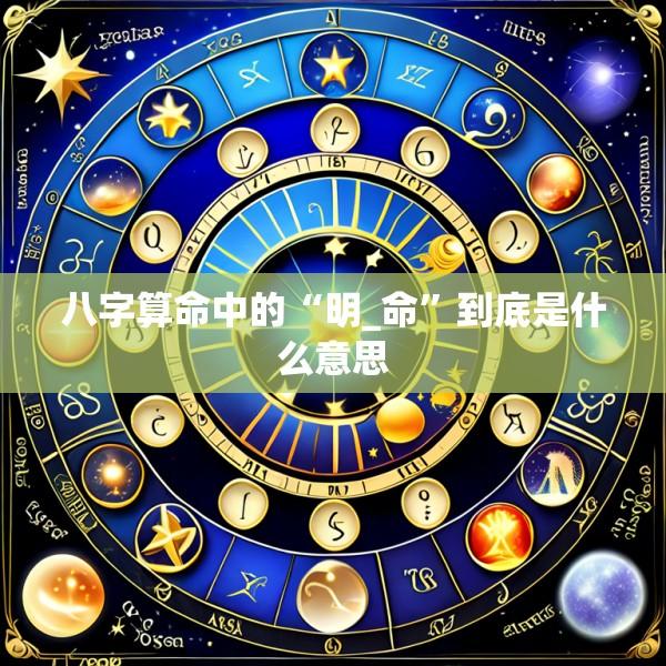 八字算命中的“明_命”到底是什么意思