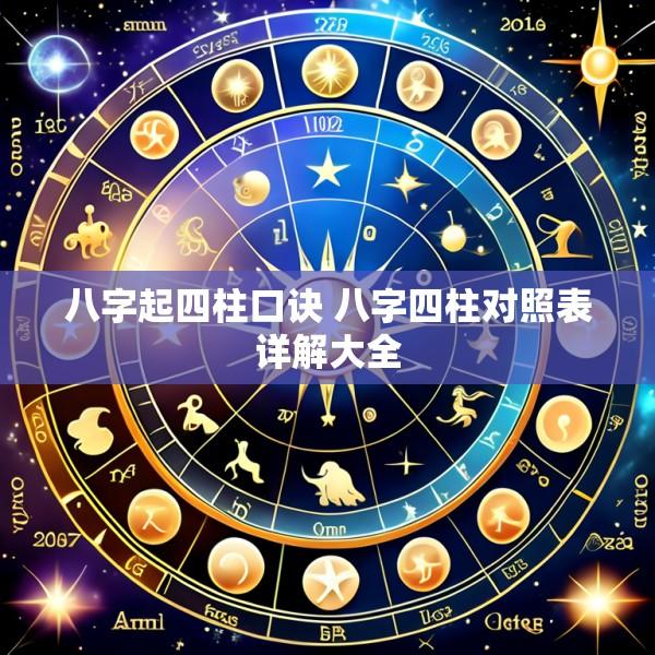 八字起四柱口诀 八字四柱对照表详解大全