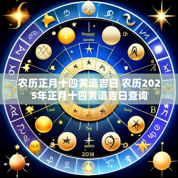 农历正月十四黄道吉日 农历2025年正月十四黄道吉日查询