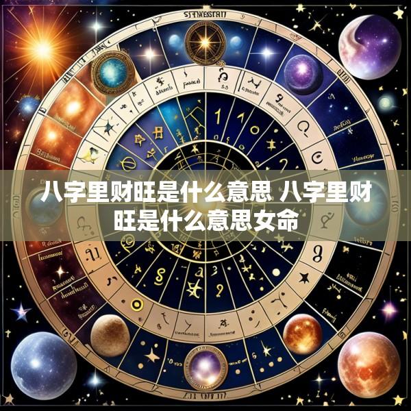 八字里财旺是什么意思 八字里财旺是什么意思女命
