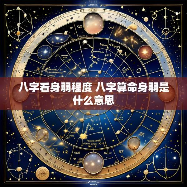 八字看身弱程度 八字算命身弱是什么意思