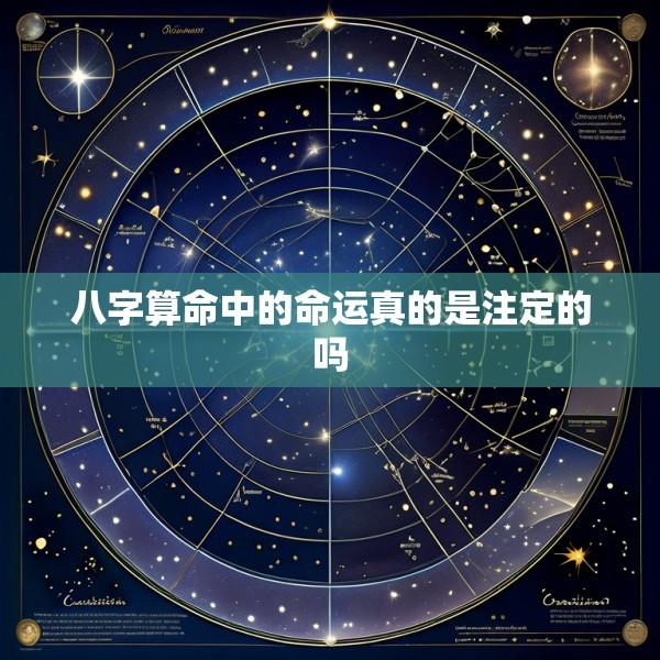 八字算命中的命运真的是注定的吗