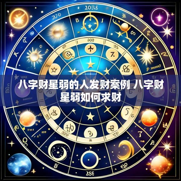 八字财星弱的人发财案例 八字财星弱如何求财