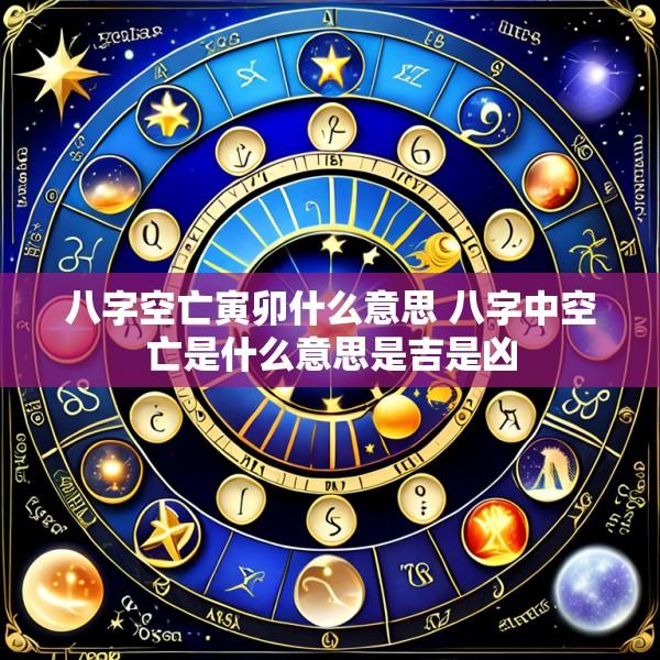八字空亡寅卯什么意思 八字中空亡是什么意思是吉是凶