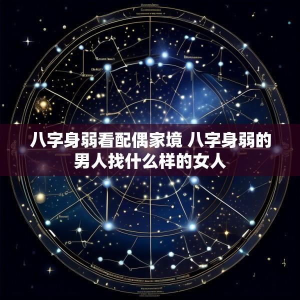 八字身弱看配偶家境 八字身弱的男人找什么样的女人
