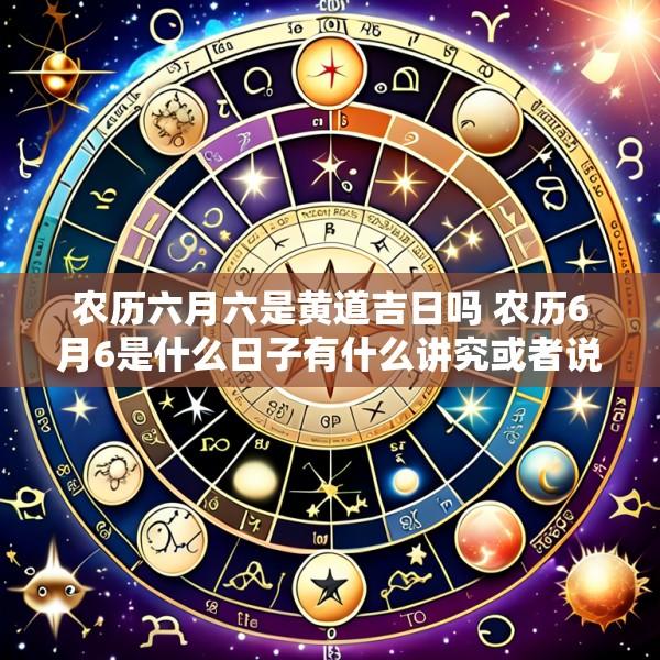 农历六月六是黄道吉日吗 农历6月6是什么日子有什么讲究或者说法吗