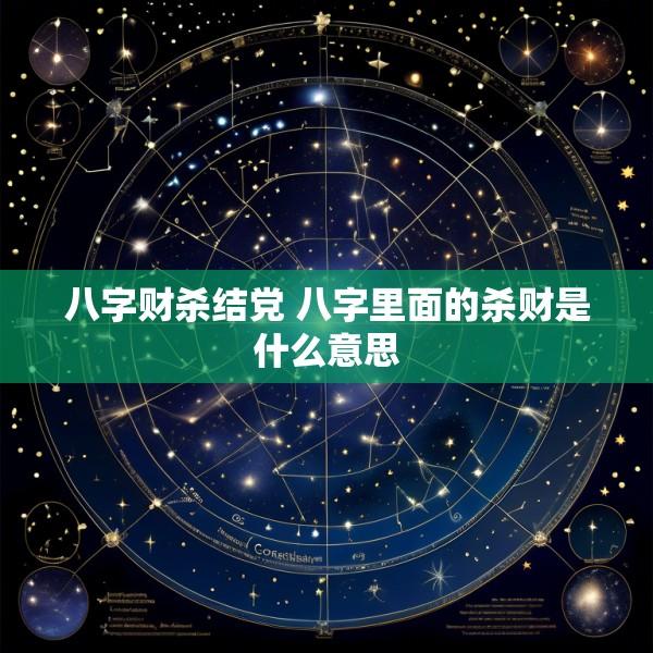 八字财杀结党 八字里面的杀财是什么意思