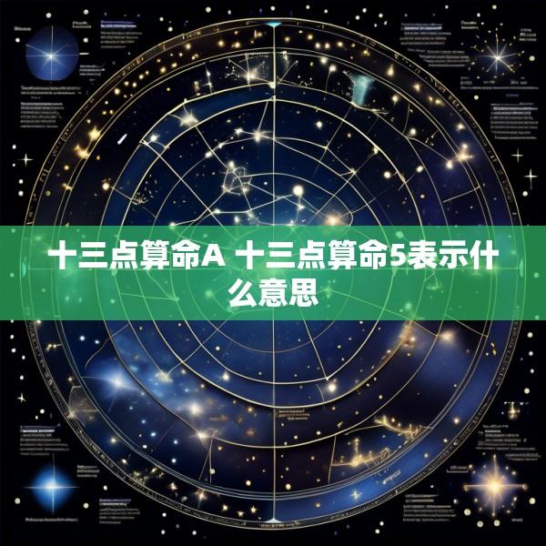 十三点算命A 十三点算命5表示什么意思
