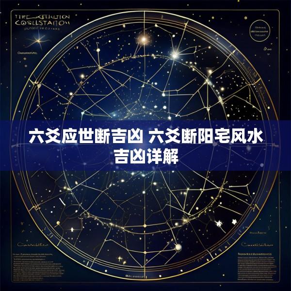 六爻应世断吉凶 六爻断阳宅风水吉凶详解