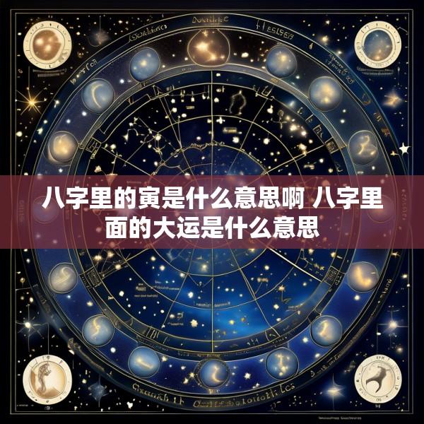 八字里的寅是什么意思啊 八字里面的大运是什么意思