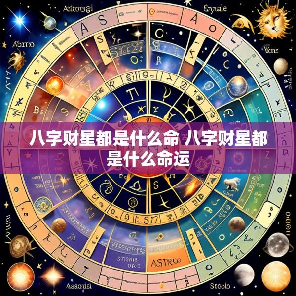 八字财星都是什么命 八字财星都是什么命运