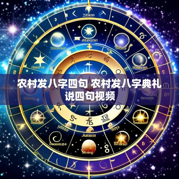 农村发八字四句 农村发八字典礼说四句视频