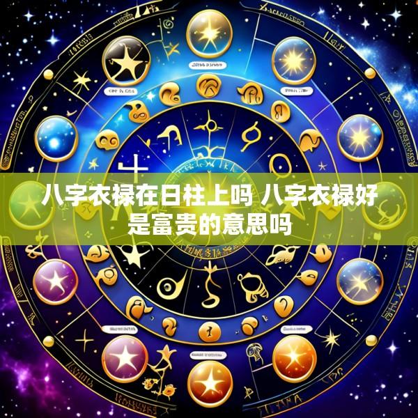 八字衣禄在日柱上吗 八字衣禄好是富贵的意思吗