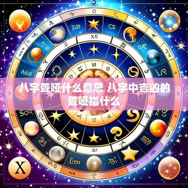 八字聋哑什么意思 八字中吉凶的聋哑指什么