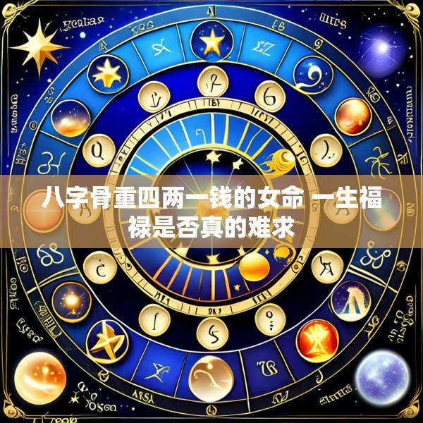 八字骨重四两一钱的女命 一生福禄是否真的难求