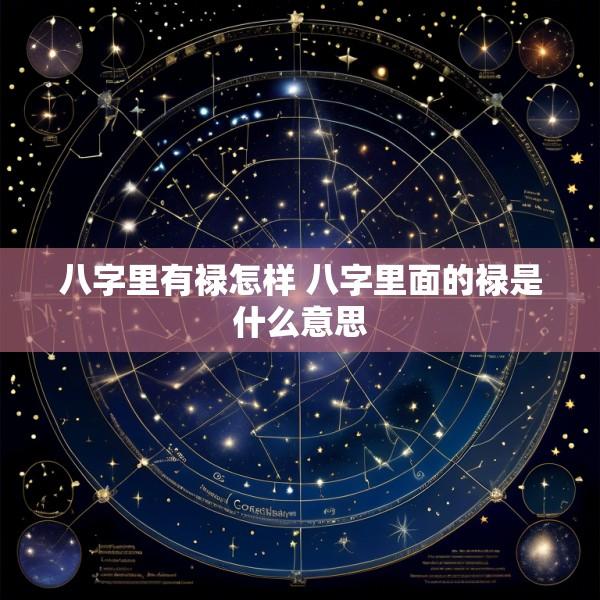 八字里有禄怎样 八字里面的禄是什么意思