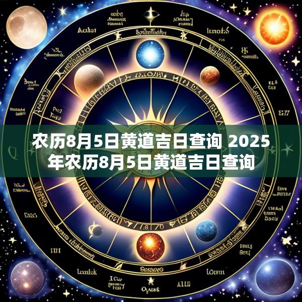 农历8月5日黄道吉日查询 2025年农历8月5日黄道吉日查询