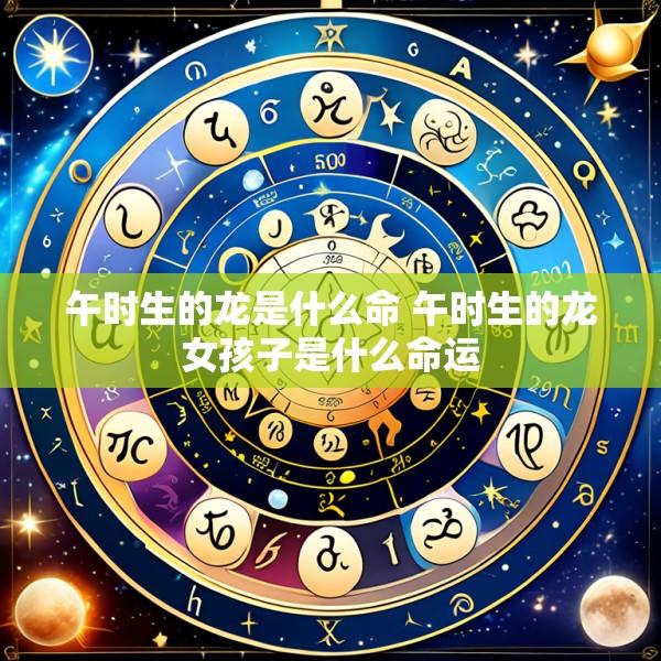 午时生的龙是什么命 午时生的龙女孩子是什么命运