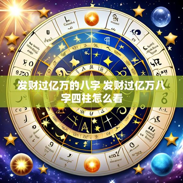 发财过亿万的八字 发财过亿万八字四柱怎么看