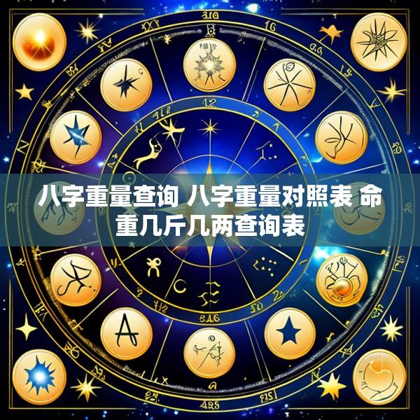 八字重量查询 八字重量对照表 命重几斤几两查询表
