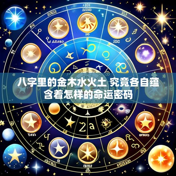 八字里的金木水火土 究竟各自蕴含着怎样的命运密码
