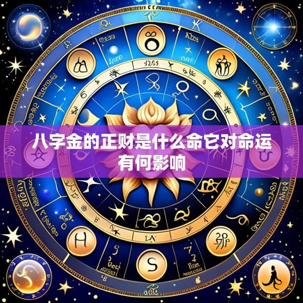 八字金的正财是什么命它对命运有何影响