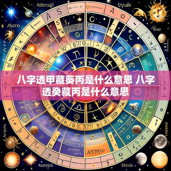 八字透甲藏葵丙是什么意思 八字透癸藏丙是什么意思