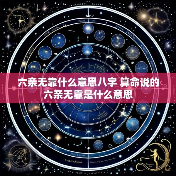 六亲无靠什么意思八字 算命说的六亲无靠是什么意思