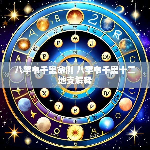 八字韦千里命例 八字韦千里十二地支解释