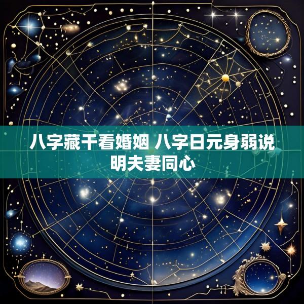 八字藏干看婚姻 八字日元身弱说明夫妻同心