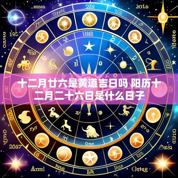 十二月廿六是黄道吉日吗 阳历十二月二十六日是什么日子