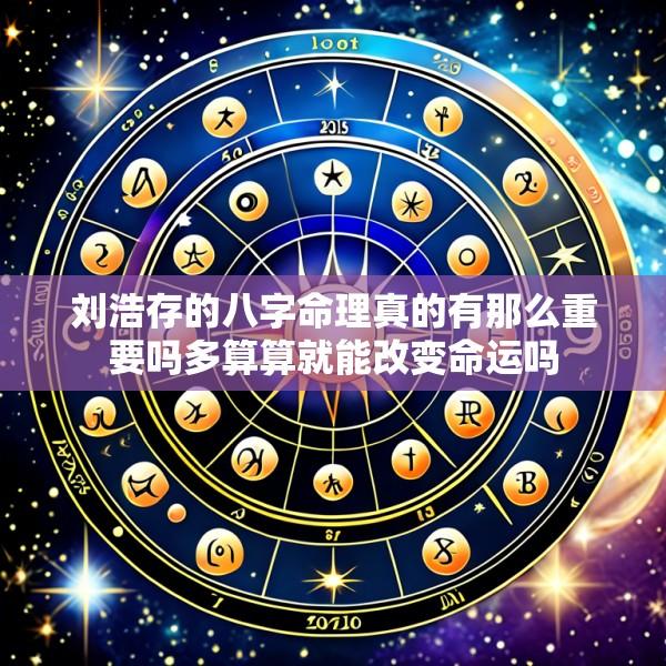 刘浩存的八字命理真的有那么重要吗多算算就能改变命运吗