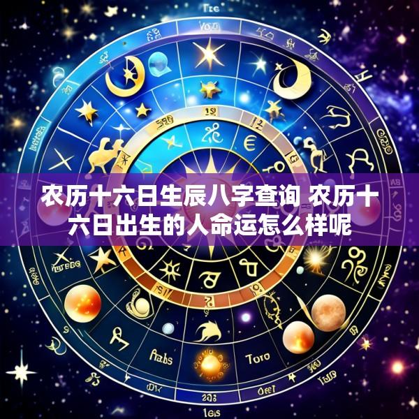 农历十六日生辰八字查询 农历十六日出生的人命运怎么样呢