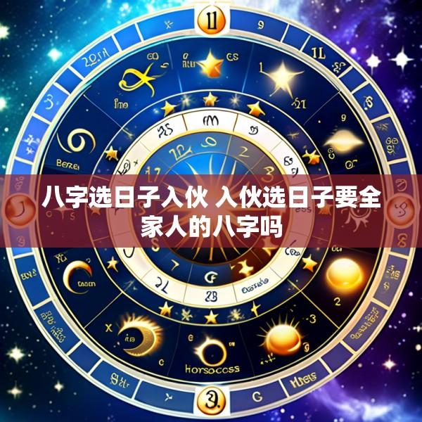 八字选日子入伙 入伙选日子要全家人的八字吗