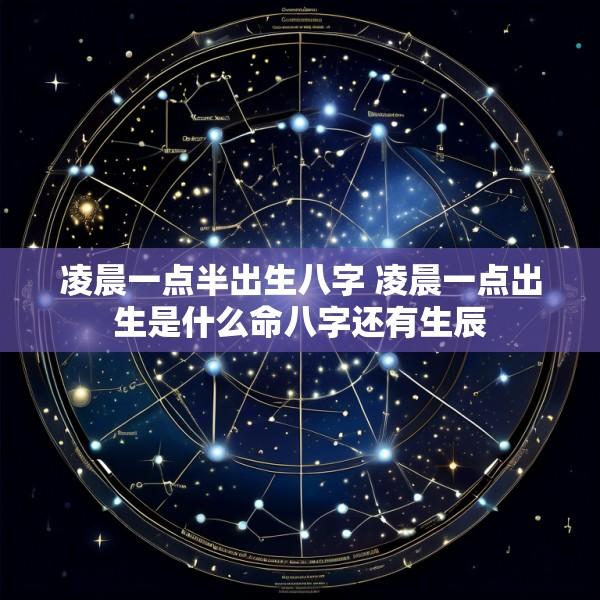 凌晨一点半出生八字 凌晨一点出生是什么命八字还有生辰