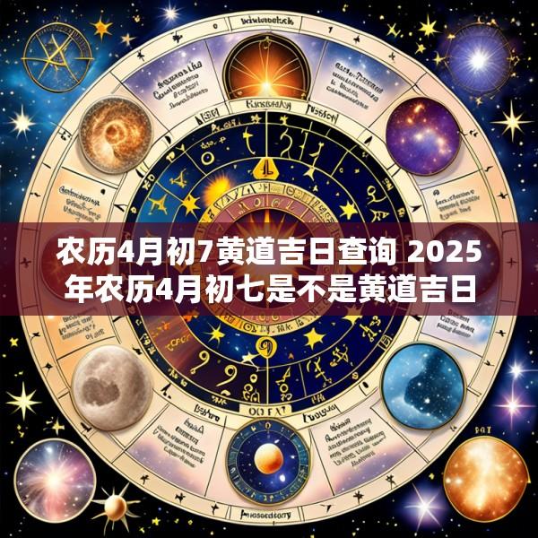 农历4月初7黄道吉日查询 2025年农历4月初七是不是黄道吉日