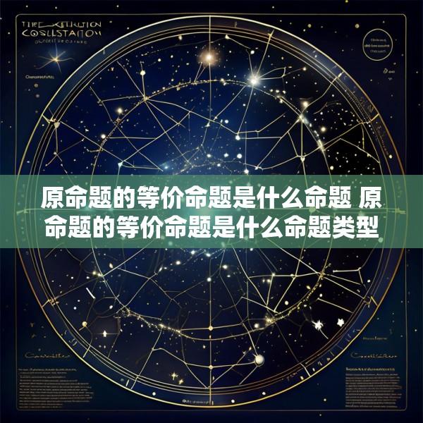 原命题的等价命题是什么命题 原命题的等价命题是什么命题类型