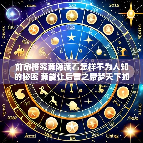 前命格究竟隐藏着怎样不为人知的秘密 竟能让后宫之帝梦天下如此看重
