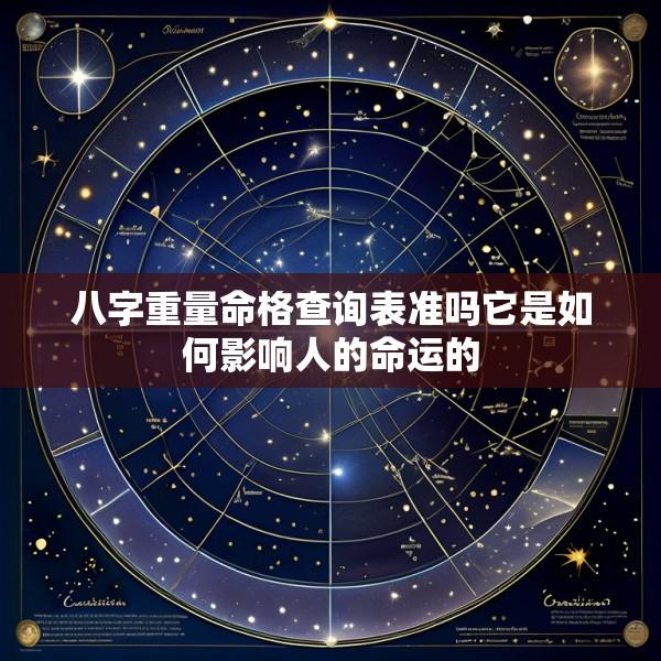 八字重量命格查询表准吗它是如何影响人的命运的
