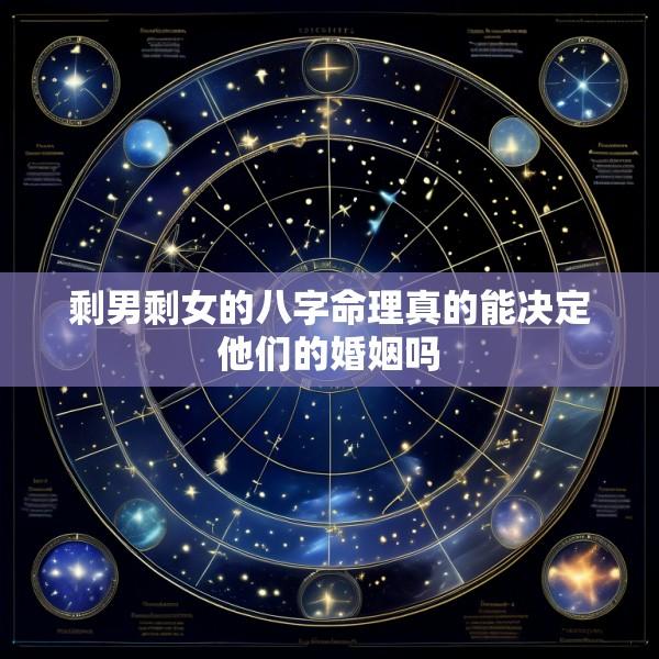 剩男剩女的八字命理真的能决定他们的婚姻吗