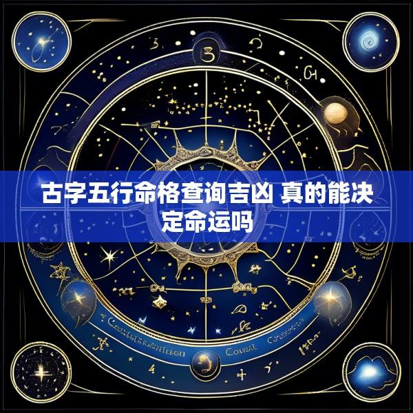 古字五行命格查询吉凶 真的能决定命运吗