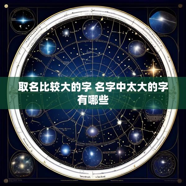 取名比较大的字 名字中太大的字有哪些