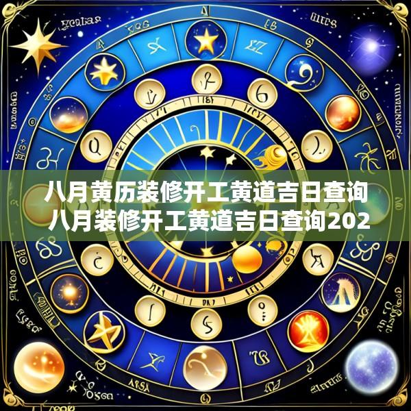 八月黄历装修开工黄道吉日查询 八月装修开工黄道吉日查询2025年