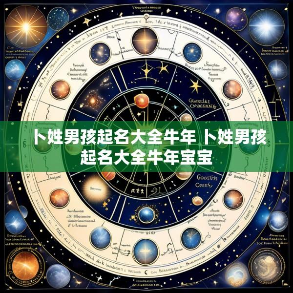 卜姓男孩起名大全牛年 卜姓男孩起名大全牛年宝宝