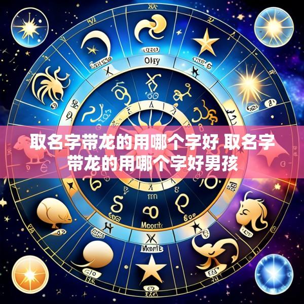 取名字带龙的用哪个字好 取名字带龙的用哪个字好男孩