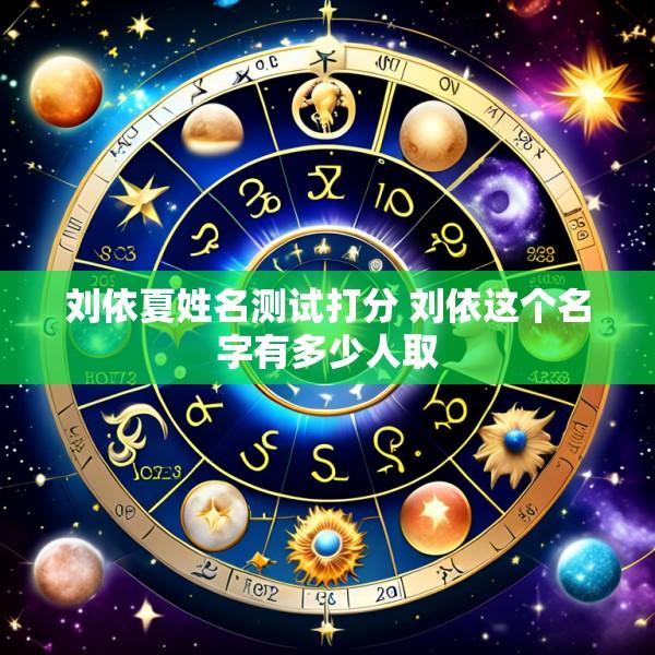 刘依夏姓名测试打分 刘依这个名字有多少人取