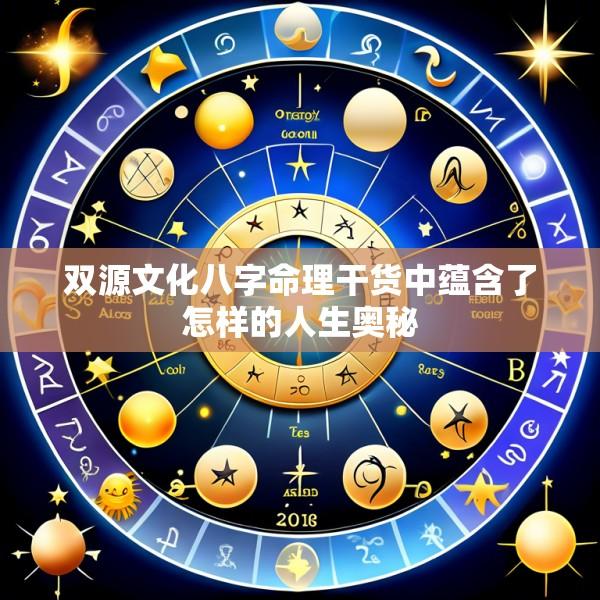 双源文化八字命理干货中蕴含了怎样的人生奥秘