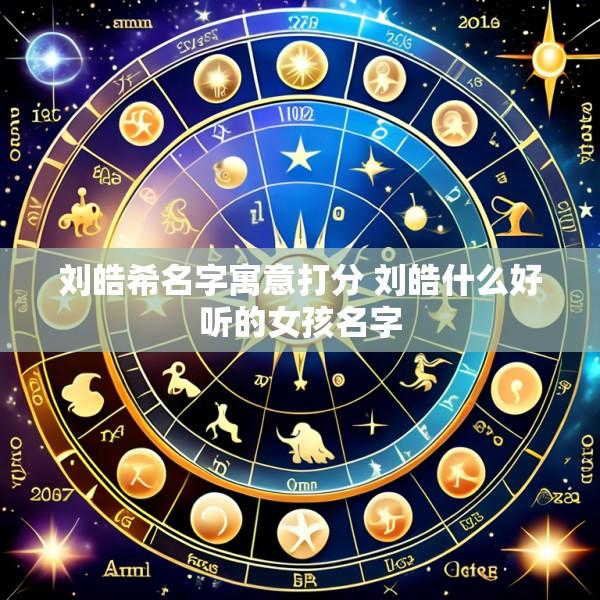刘皓希名字寓意打分 刘皓什么好听的女孩名字